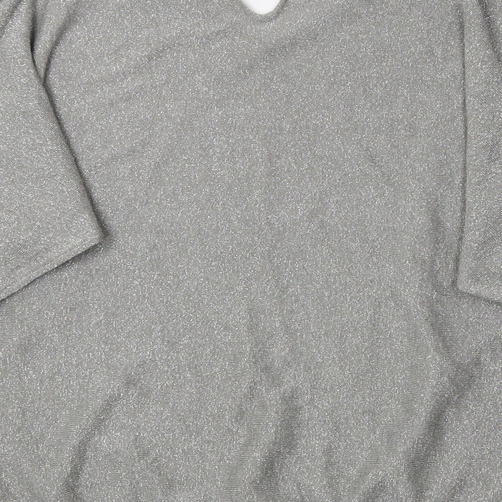 Womens UK Size M Encuentro Silver Basic Blouse