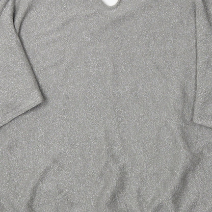 Womens UK Size M Encuentro Silver Basic Blouse