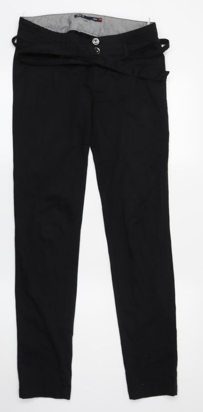 Womens UK Size M House Regular Fit Chino Black Trousers