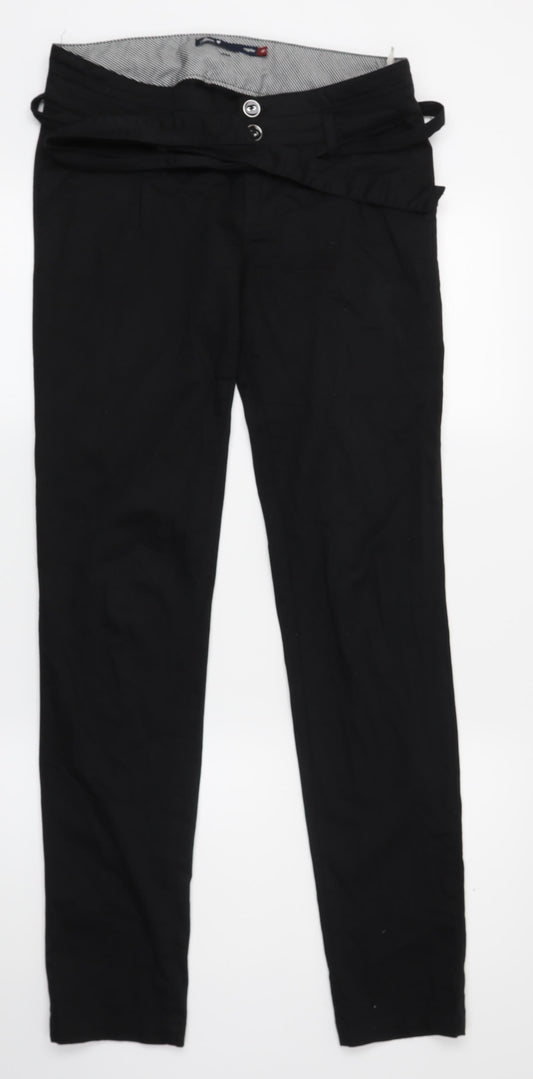 Womens UK Size M House Regular Fit Chino Black Trousers