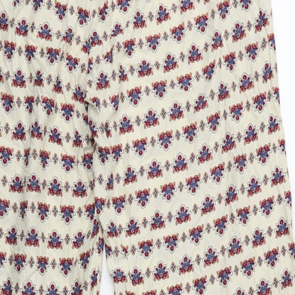 Primark Womens White Fair Isle  Bloomer Trousers Size 14 L25 in