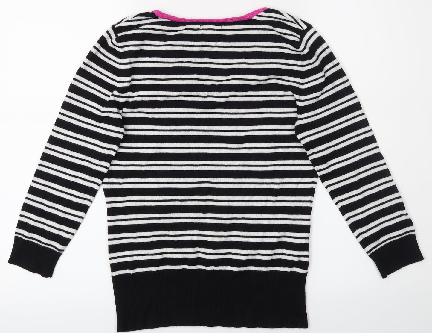 Womens UK Size 10 M&Co Black Basic T-Shirt