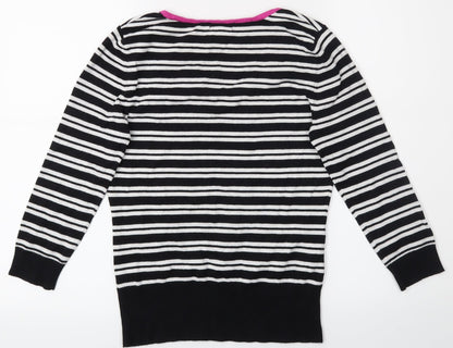 Womens UK Size 10 M&Co Black Basic T-Shirt