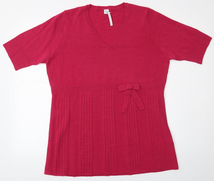 Note Womens Pink   Basic T-Shirt Size 12