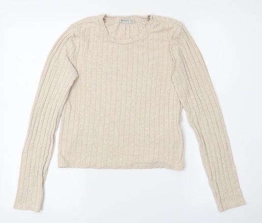 Astradivarius Womens Beige   Pullover Jumper Size S  - Croppede