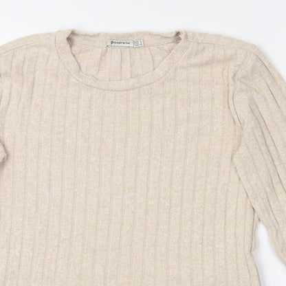 Astradivarius Womens Beige   Pullover Jumper Size S  - Croppede