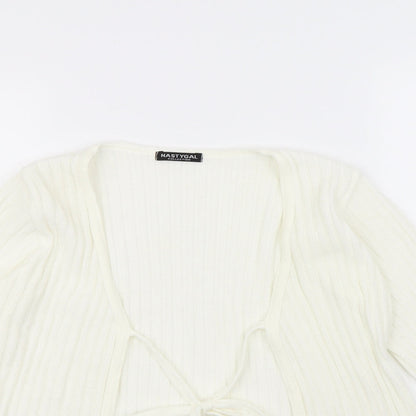 Nasty Gal Womens Ivory   Cardigan Jumper Size 8