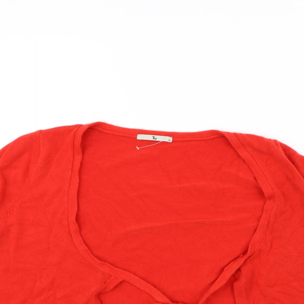 TU Womens Red   Cardigan Jumper Size 14