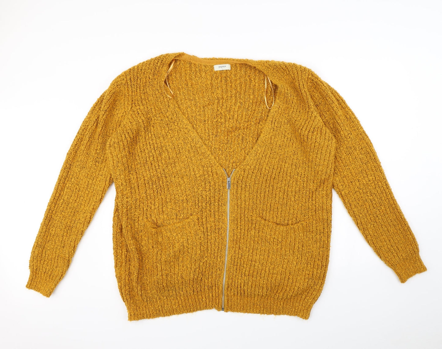 Papaya Womens Gold   Cardigan Jumper Size L