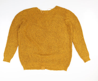 Papaya Womens Gold   Cardigan Jumper Size L