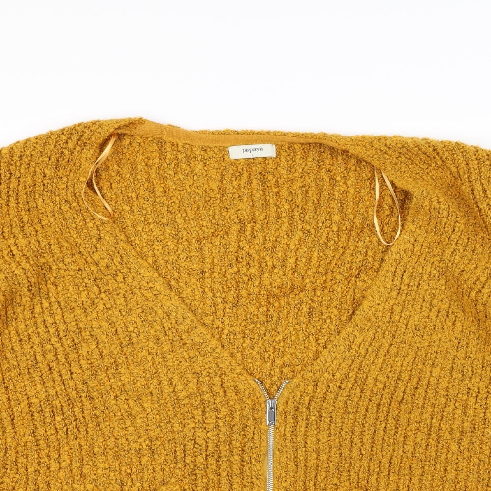 Papaya Womens Gold   Cardigan Jumper Size L