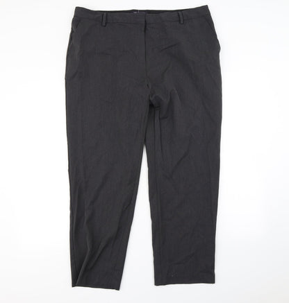 Womens UK Size 18 m&S Regular Fit Dress Pants Grey Trousers