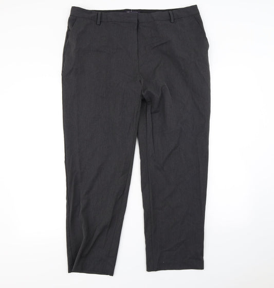 m&S Womens Grey   Dress Pants Trousers Size 18 L30 in