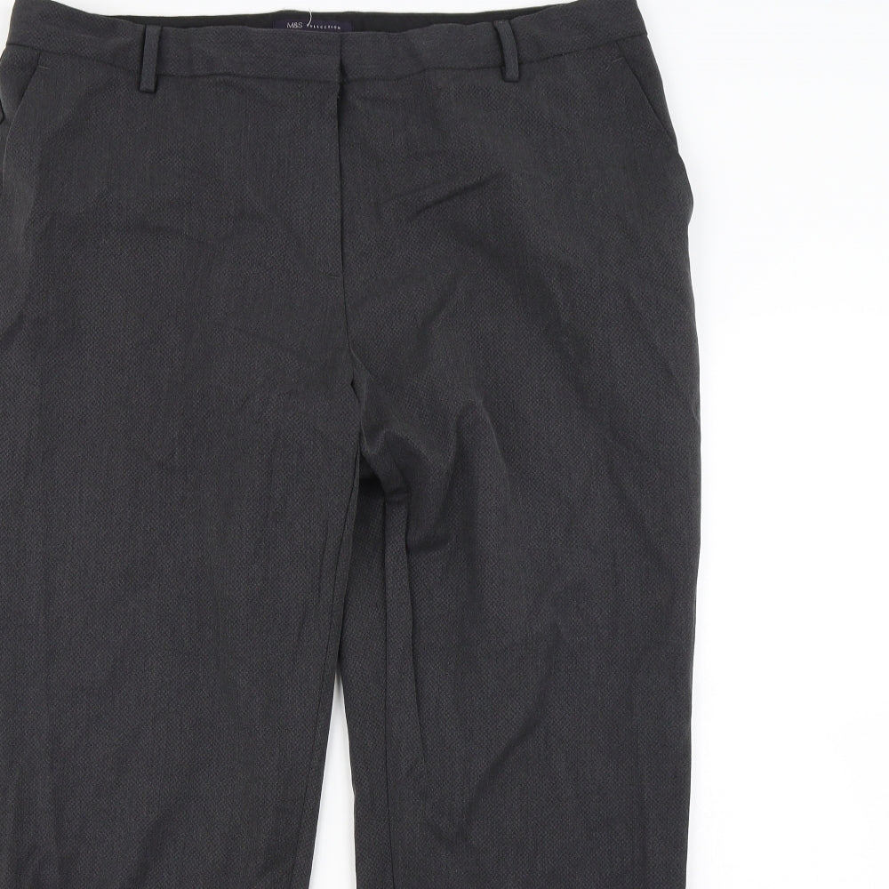 Womens UK Size 18 m&S Regular Fit Dress Pants Grey Trousers