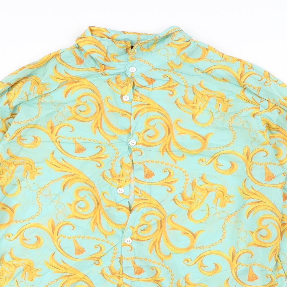 Mens UK Collar Size M Boohoo Smart Green  Dress Shirt