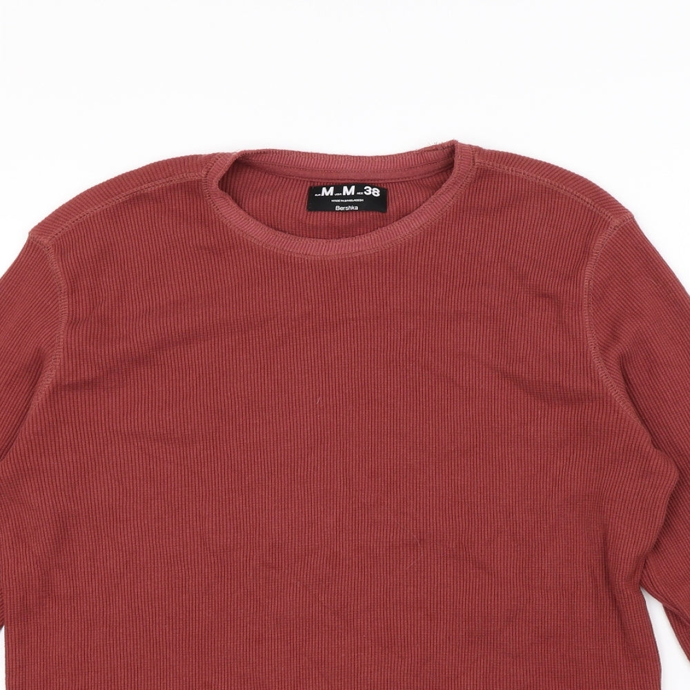 Bershka Mens Red   Pullover Jumper Size M