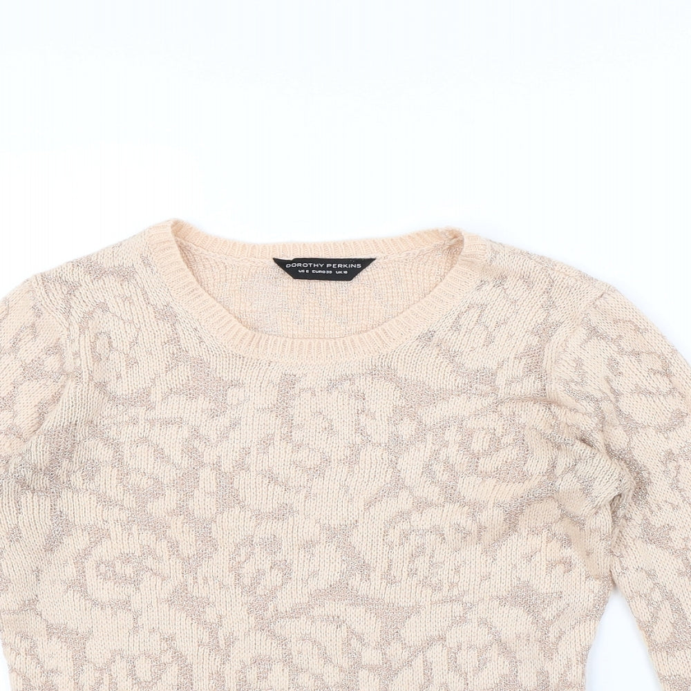 Dorothy Perkins Womens Pink Floral  Pullover Jumper Size 10