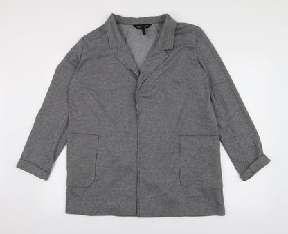 Peacocks Womens Grey   Overcoat Blazer Size 14