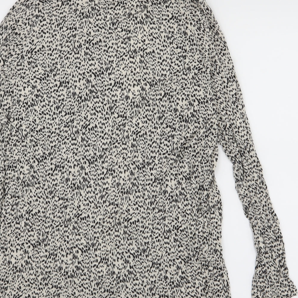 H&M Womens Black Animal Print  Cardigan Jumper Size M