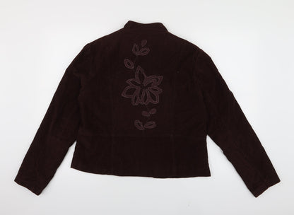iz Womens Brown Floral  Jacket  Size L