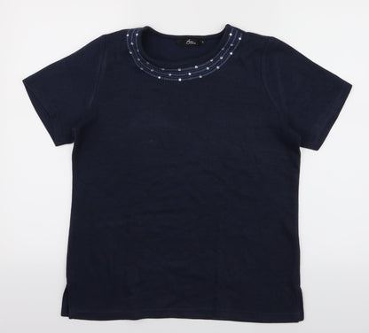 SM CASUAL Womens Blue   Pullover Jumper Size S