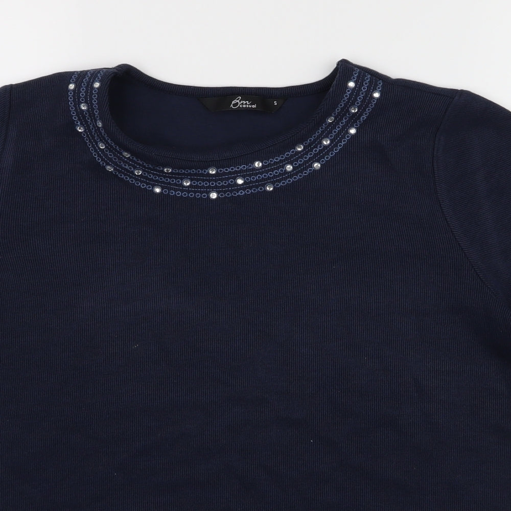 SM CASUAL Womens Blue   Pullover Jumper Size S