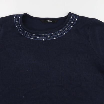 SM CASUAL Womens Blue   Pullover Jumper Size S