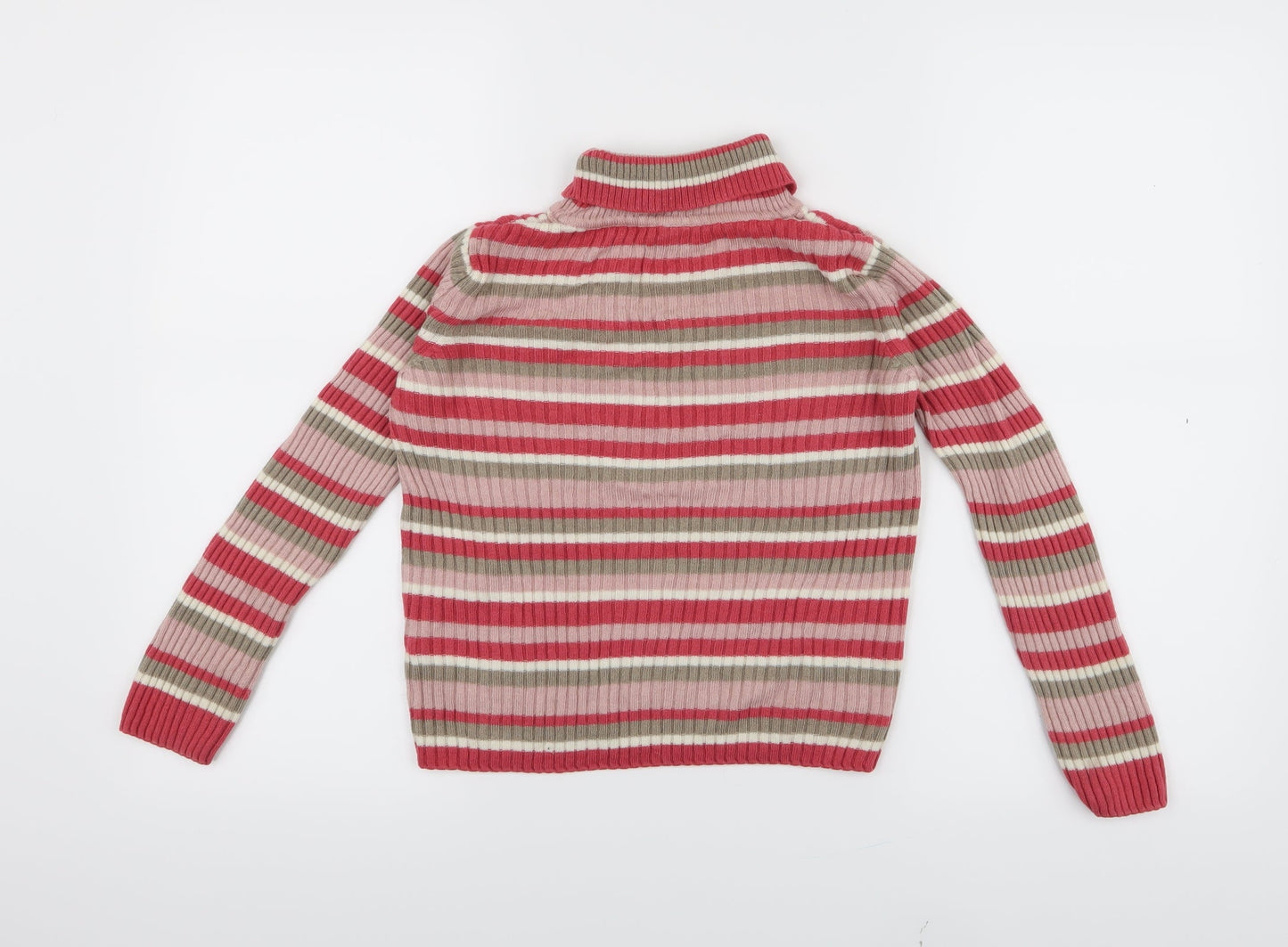 TU Girls Pink Striped  Pullover Jumper Size 8 Years