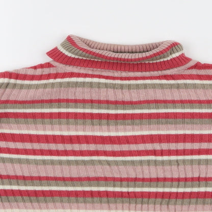 TU Girls Pink Striped  Pullover Jumper Size 8 Years