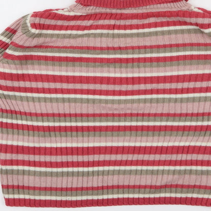 TU Girls Pink Striped  Pullover Jumper Size 8 Years