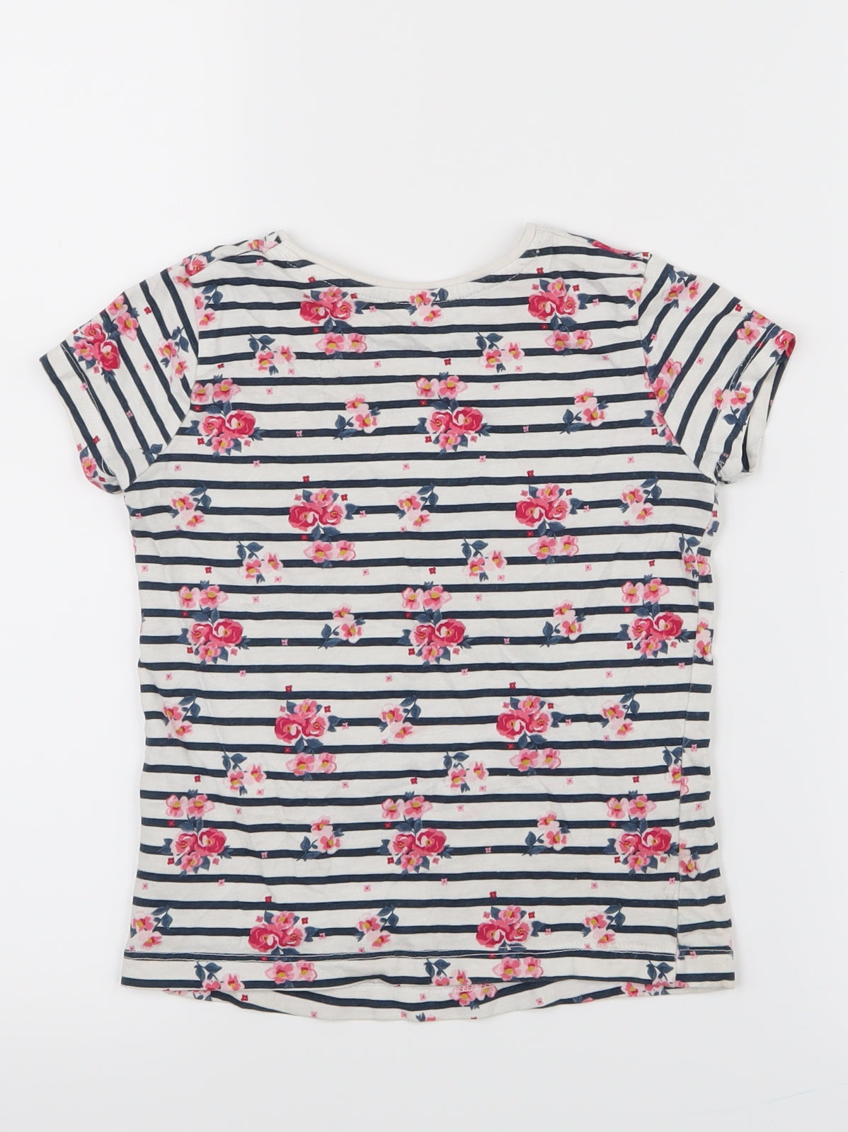 Primark Girls Blue Striped  Pullover T-Shirt Size 3-4 Years