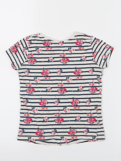 Primark Girls Blue Striped  Pullover T-Shirt Size 3-4 Years