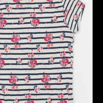 Primark Girls Blue Striped  Pullover T-Shirt Size 3-4 Years