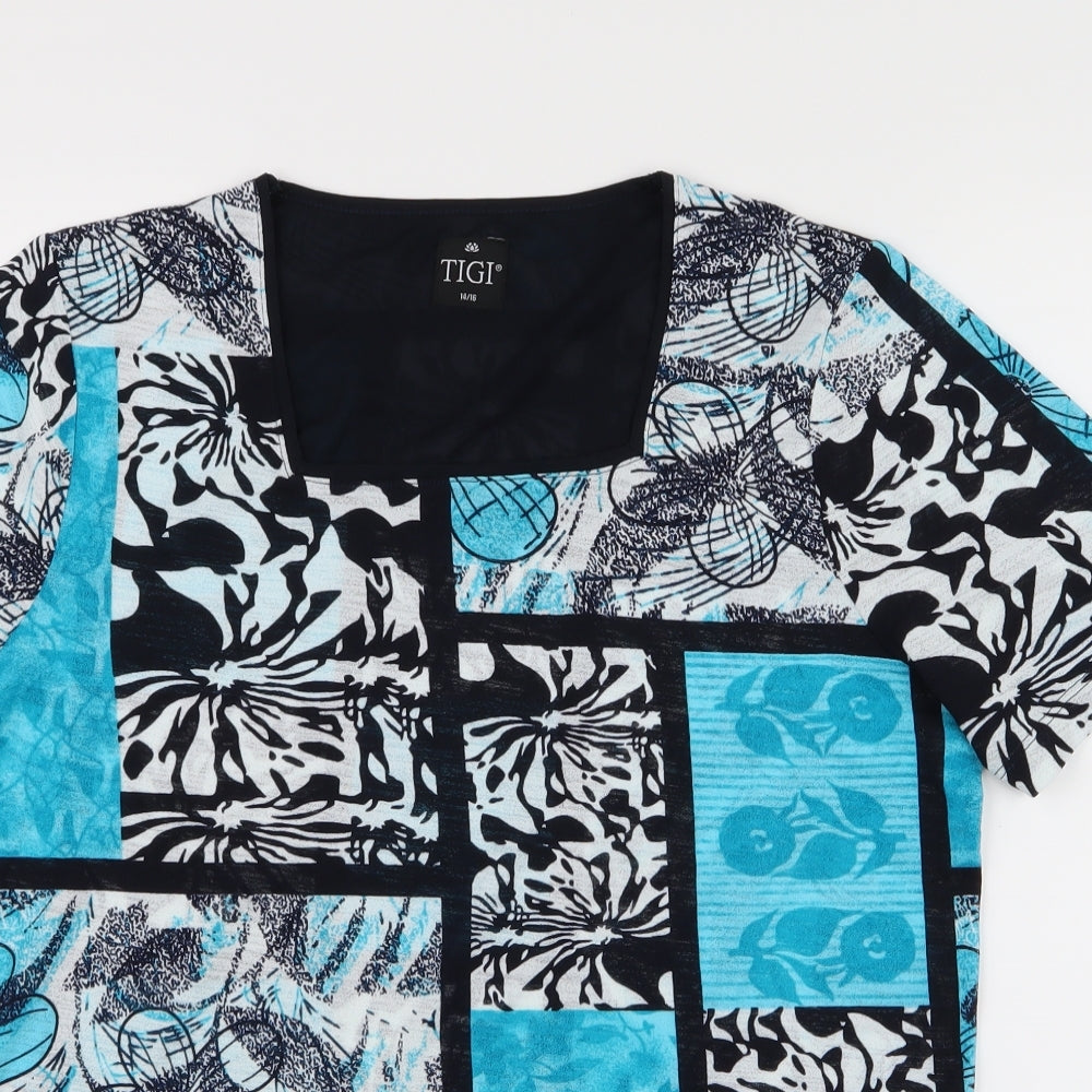Womens UK Size 14 tigi Blue Basic Blouse