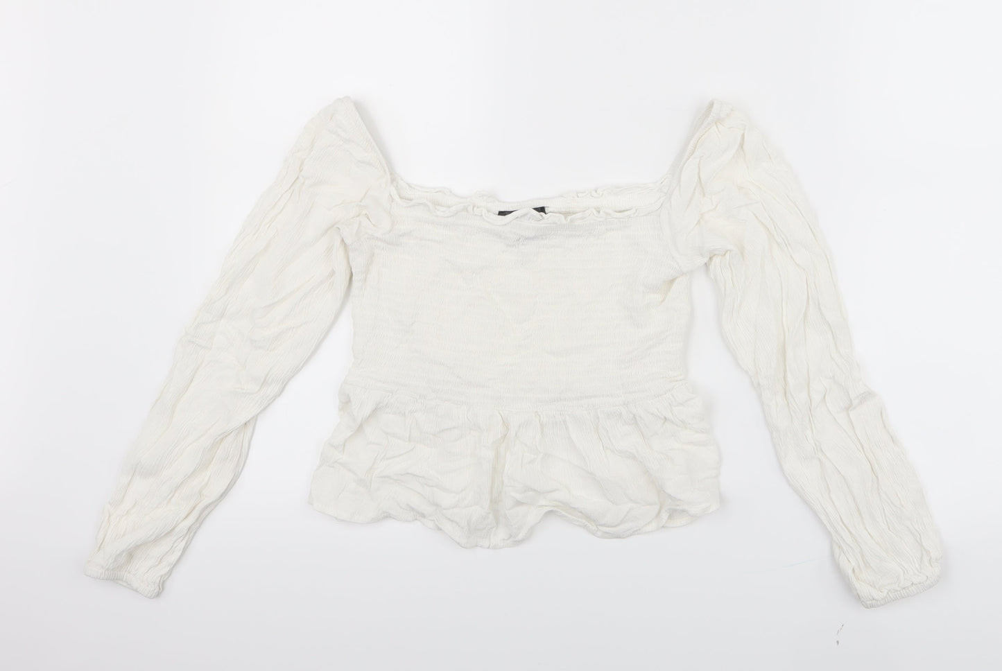 Primark Womens White   Cropped T-Shirt Size 8