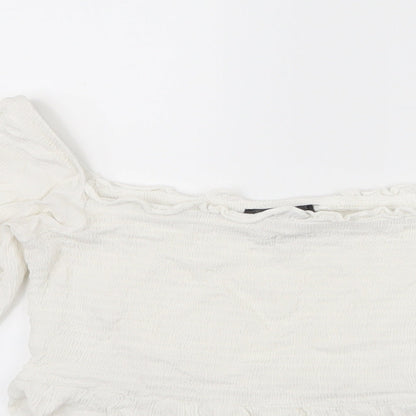 Primark Womens White   Cropped T-Shirt Size 8
