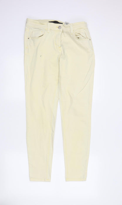 NEXT Womens Yellow  Denim Skinny Jeans Size 12 L29 in