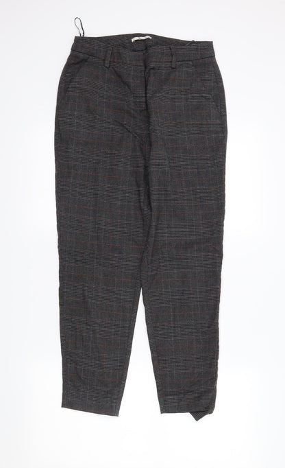 TU Womens Grey Plaid  Trousers  Size 10 L25 in