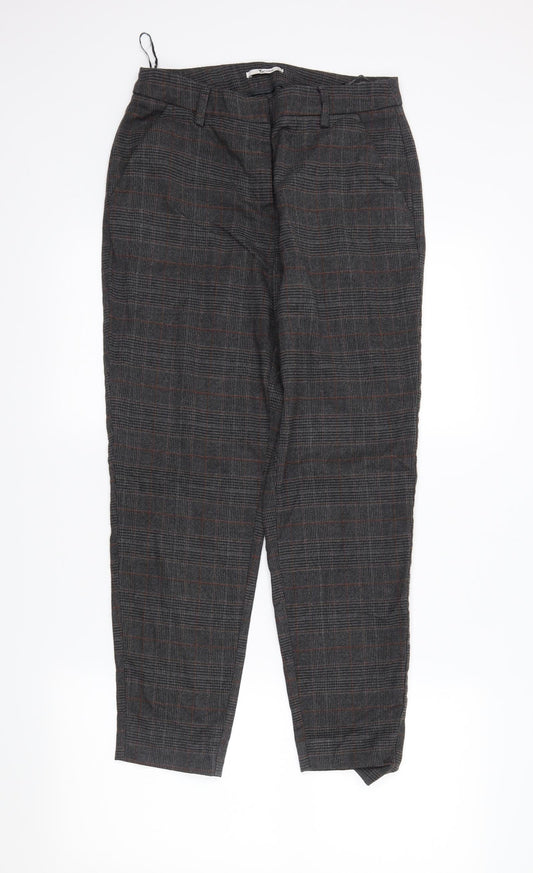TU Womens Grey Plaid  Trousers  Size 10 L25 in
