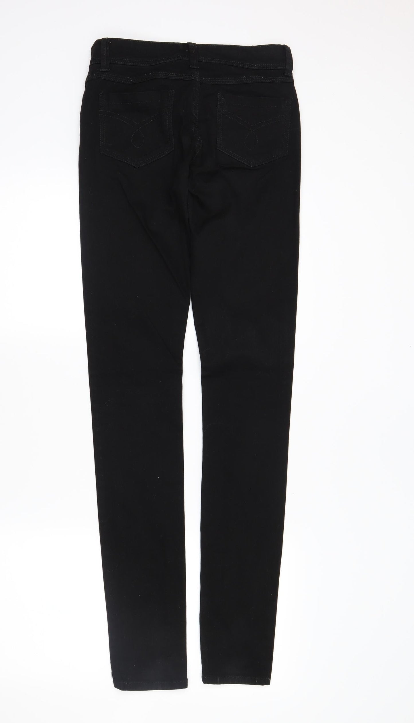 Womens UK Size 8 denimco Regular Fit Skinny Black Jeans