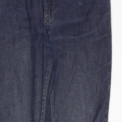 Womens UK Size 12 Disco Regular Fit Straight Blue Jeans