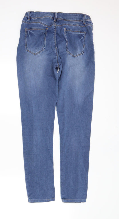 Womens UK Size 12 Preworn Regular Fit Skinny Blue Jeans