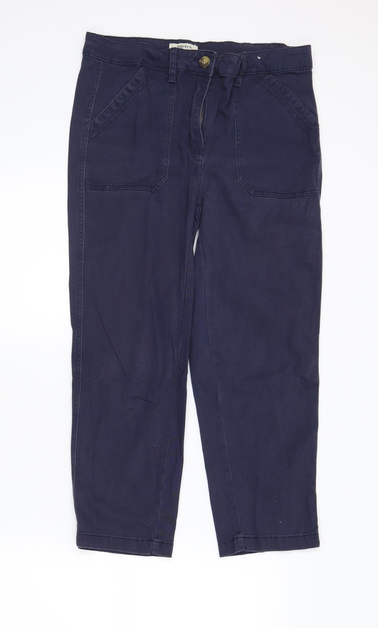 Womens UK Size 12 Papaya Regular Fit Straight Blue Jeans