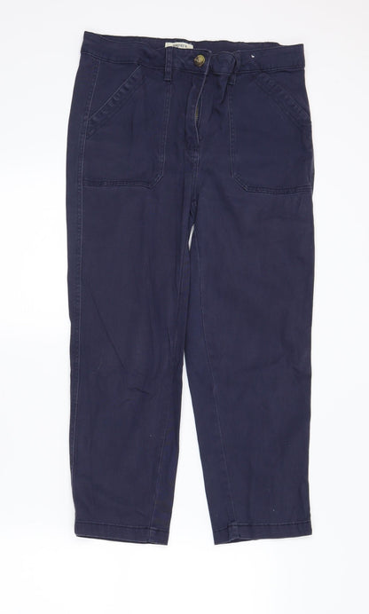 Womens UK Size 12 Papaya Regular Fit Straight Blue Jeans