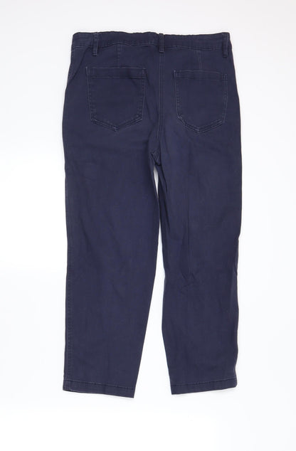 Womens UK Size 12 Papaya Regular Fit Straight Blue Jeans