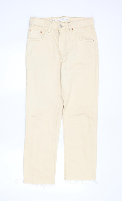 Womens UK Size 30 in MNG Regular Fit Boyfriend Ivory Jeans