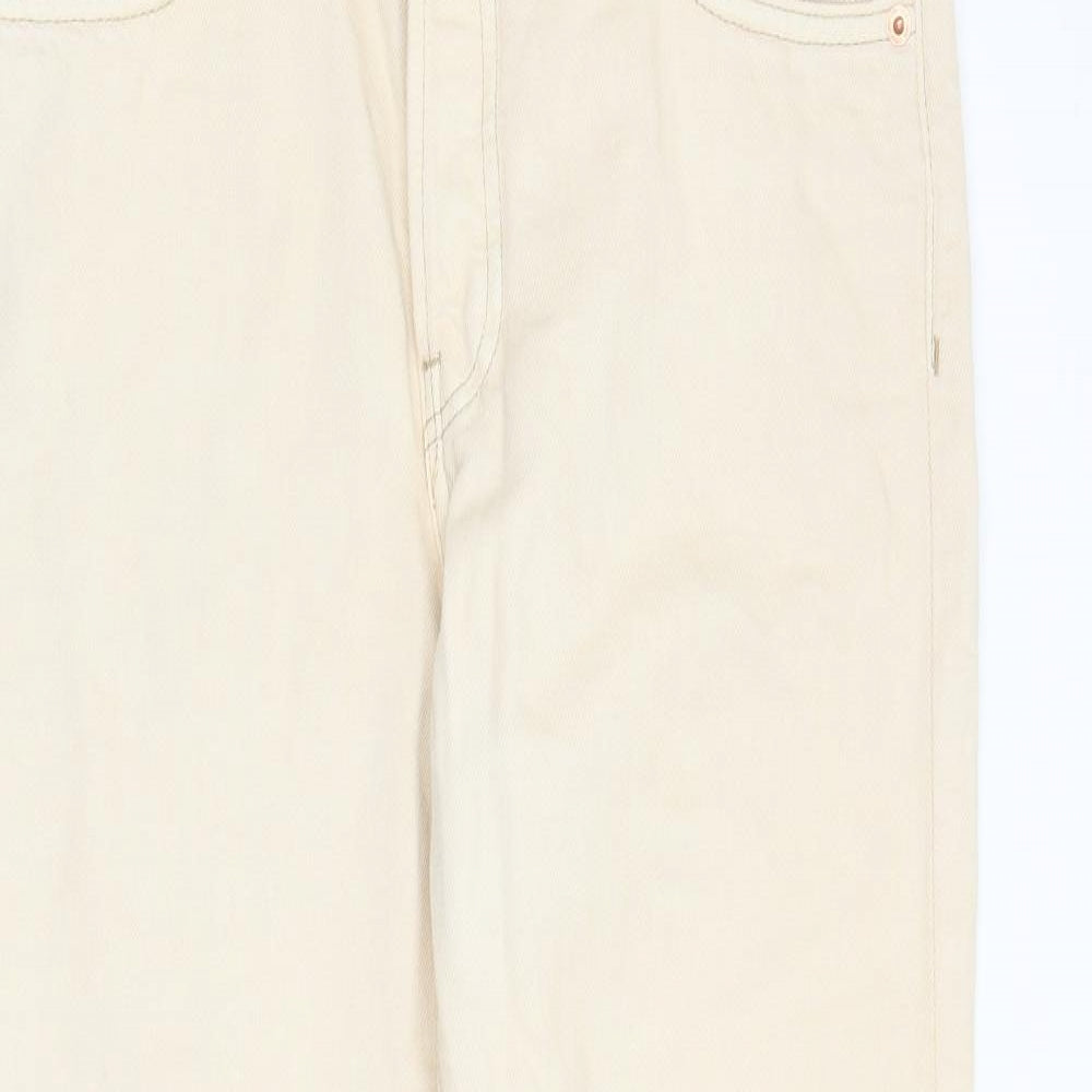 Womens UK Size 30 in MNG Regular Fit Boyfriend Ivory Jeans