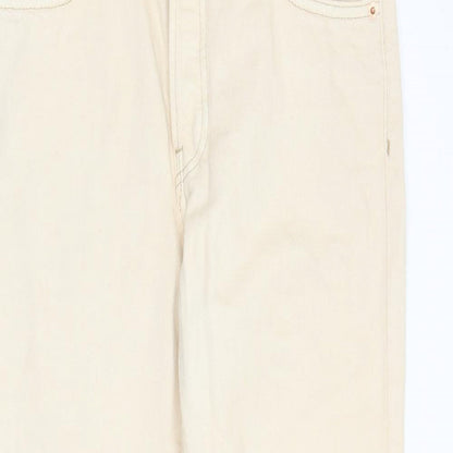 Womens UK Size 30 in MNG Regular Fit Boyfriend Ivory Jeans