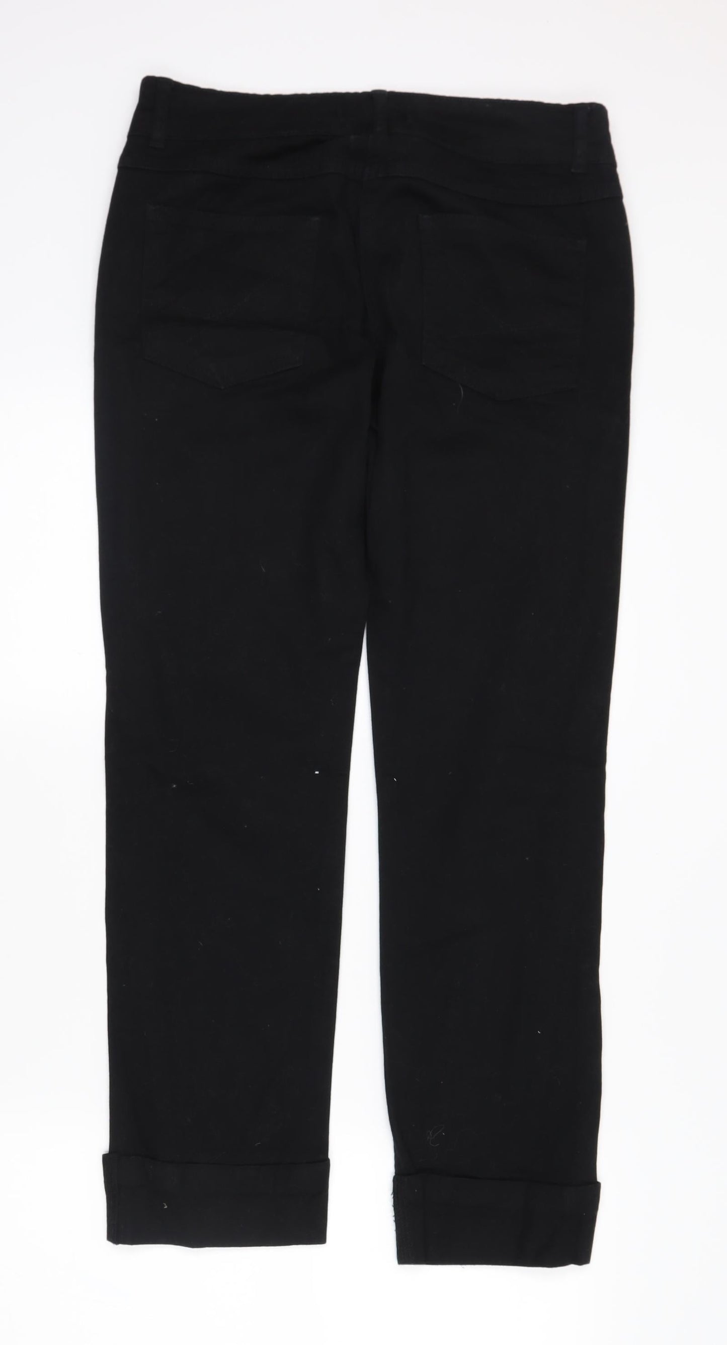 Dorothy Perkins Womens Black  Denim Straight Jeans Size 10 L28 in