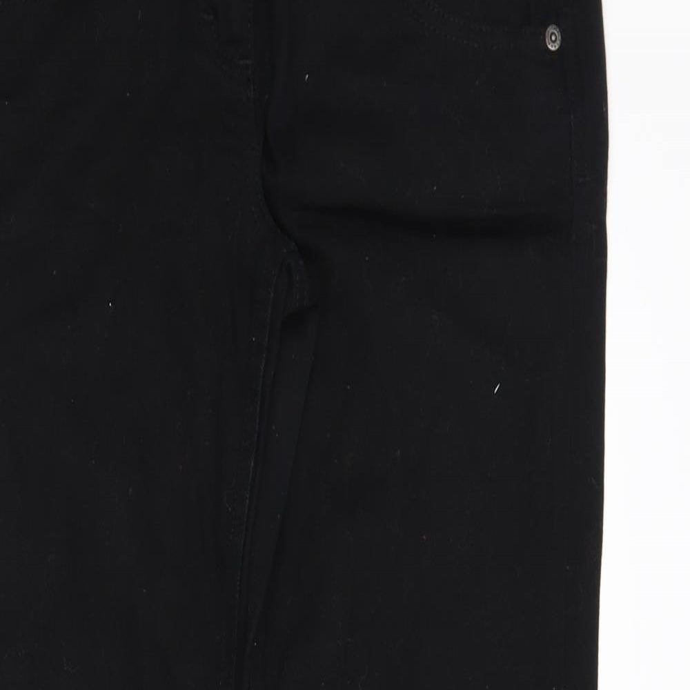 Dorothy Perkins Womens Black  Denim Straight Jeans Size 10 L28 in